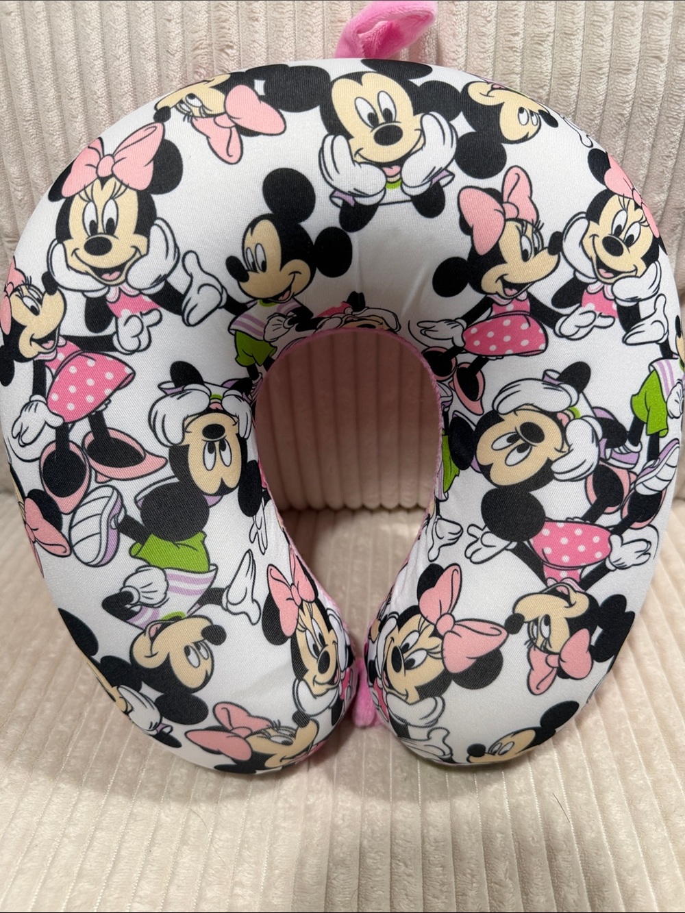 Disney Mickey and Minnie Mouse Print Travel Neck Pillow. New.Never used.So cute!